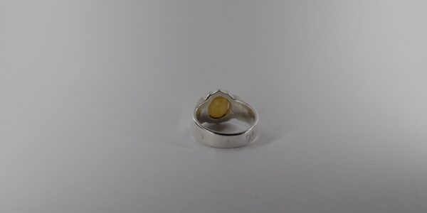 Yellow Saphire Stone Ring in Silver/Chandi - Image 2