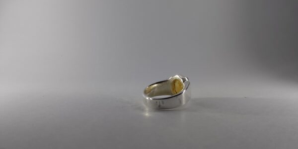 Yellow Saphire Stone Ring in Silver/Chandi - Image 4