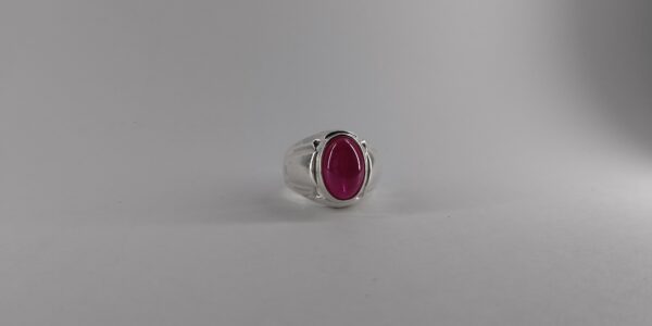 Star Ruby Stone Ring in Silver/Chandi