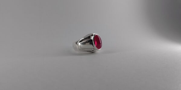 Star Ruby Stone Ring in Silver/Chandi - Image 2