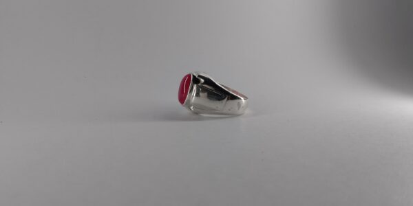 Star Ruby Stone Ring in Silver/Chandi - Image 3