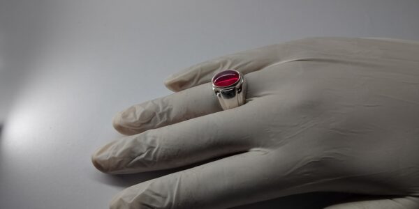 Star Ruby Stone Ring in Silver/Chandi - Image 4