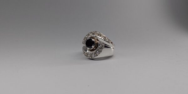 Zircon Stone Ring in Silver/Chandi